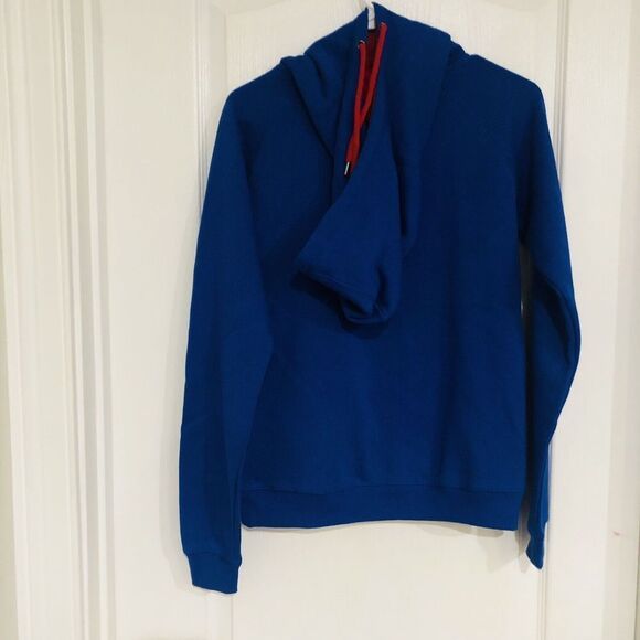 Brand New Adidas NCAA Kansas University Jayhawks Team Hoodie Royal Blue Small - Picture 5 of 6